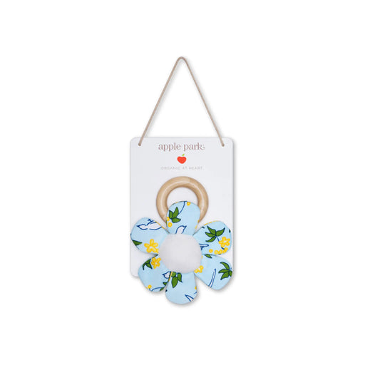 Apple Park Teething Baby Rattles - Enchanted Leaves Blue-Apple Park-Hello Charlie