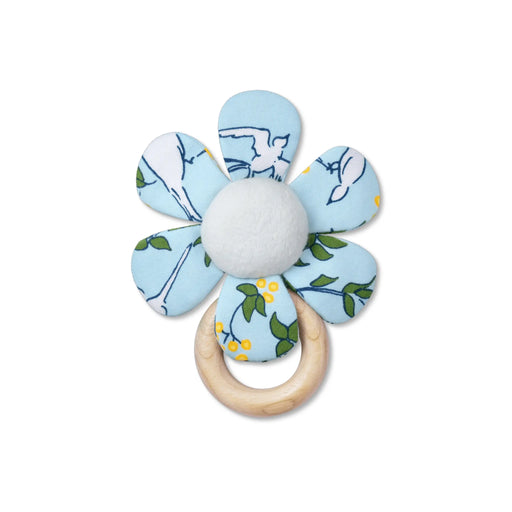 Apple Park Teething Baby Rattles - Enchanted Leaves Blue-Apple Park-Hello Charlie