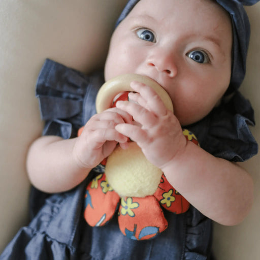 Apple Park Teething Baby Rattles - Enchanted Leaves Orange-Apple Park-Hello Charlie