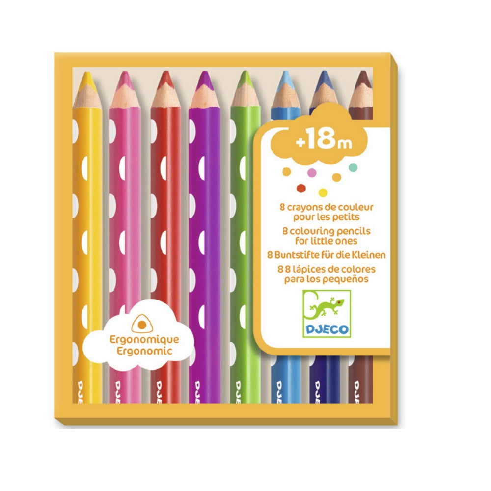 DJECO - 8 coloring pencils for little ones - Little Zebra