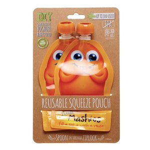 Little Mashies Reusable Squeeze Pouch - Pack of 2-Orange-Hello-Charlie