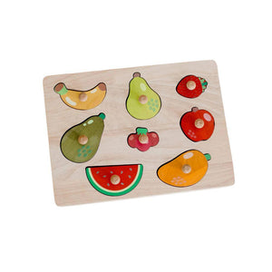 Qtoys Puzzle - Wooden Fruit Knobs-Hello-Charlie