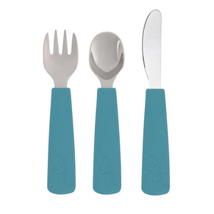 We Might Be Tiny Feedie Cutlery Set for Toddlers - Blue Dusk--Hello-Charlie