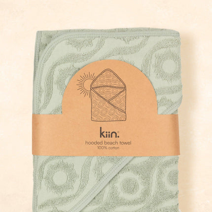 Kiin Baby Hooded Beach Towel: Sage