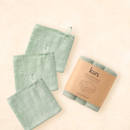 Kiin Baby Wash Cloths 3 Pack: Buttercup