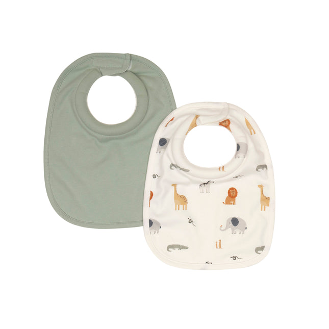 All4Ella Roll Neck Bibs 2pk - Wild Animals