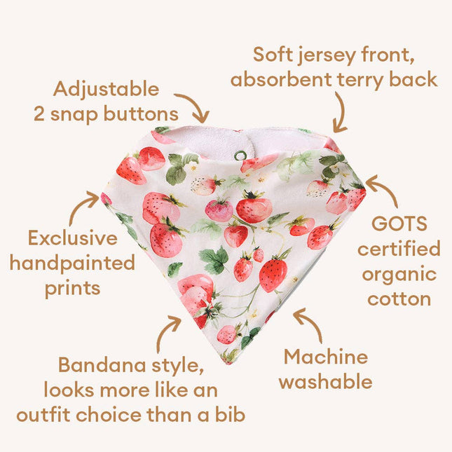 Snuggle Hunny Strawberry Organic Dribble Bib