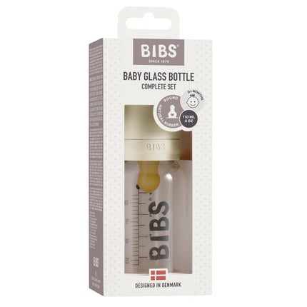 BIBS Glass Baby Bottle Complete Set 120ml Latex BIBS