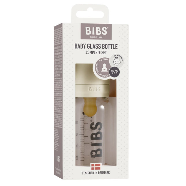 BIBS Glass Baby Bottle Complete Set 120ml Latex BIBS