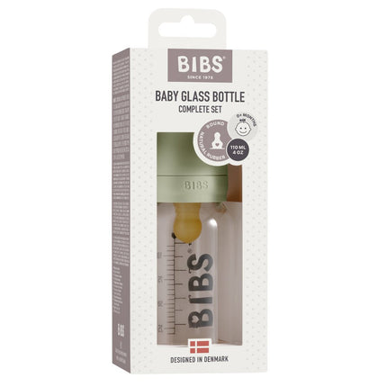 BIBS Glass Baby Bottle Complete Set 120ml Latex BIBS