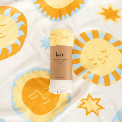 Kiin Baby Organic Muslin Swaddle - Sunny Day (Limited Edition): Sunny Day