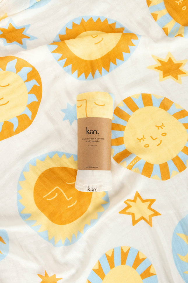 Kiin Baby Organic Muslin Swaddle - Sunny Day (Limited Edition): Sunny Day