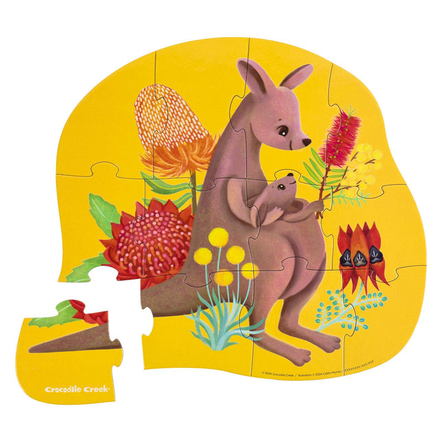 Crocodile Creek Mini Puzzle 12 pc - Kangaroo & Joey