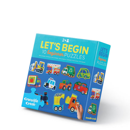 Crocodile Creek Let's Begin Puzzle 2 pc - Vehicles (Box)