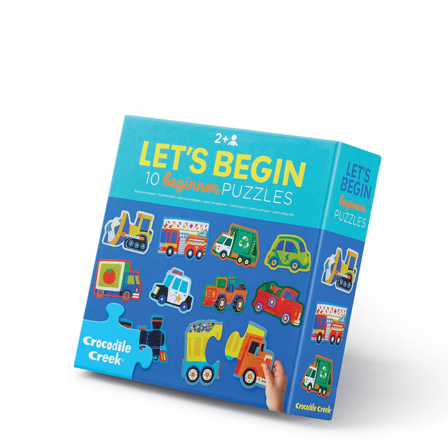 Crocodile Creek Let's Begin Puzzle 2 pc - Vehicles (Box)