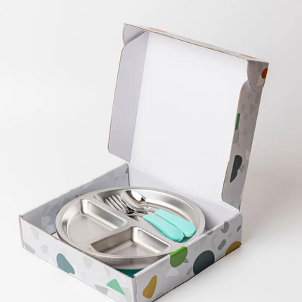 Lion & Lady 18/8 Stainless Steel Suction Plate Set with Spoon & Fork Lion & Lady