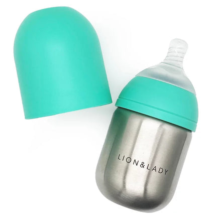 Lion & Lady Stainless Steel Feeding Bottle Single 210ml - Mint-Lion & Lady-Hello Charlie