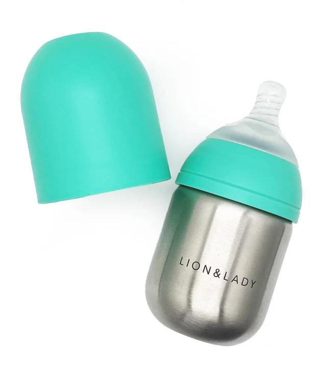 Lion & Lady Stainless Steel Feeding Bottle Single 210ml - Mint-Lion & Lady-Hello Charlie