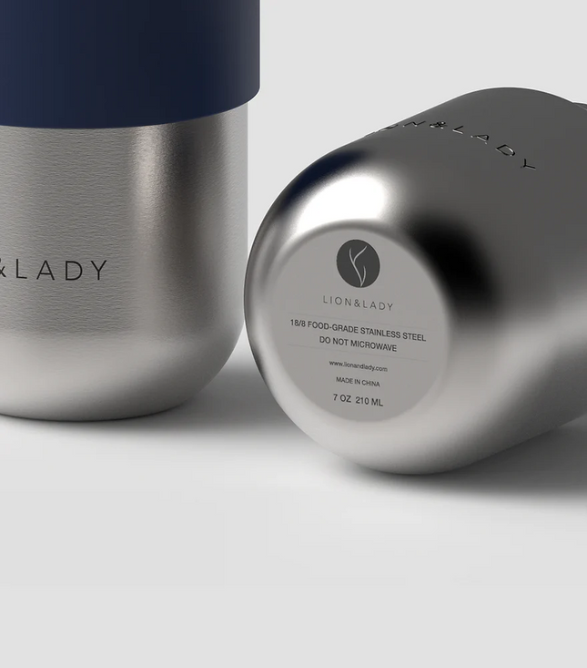 Lion & Lady Stainless Steel Feeding Bottle Single 210ml - Navy