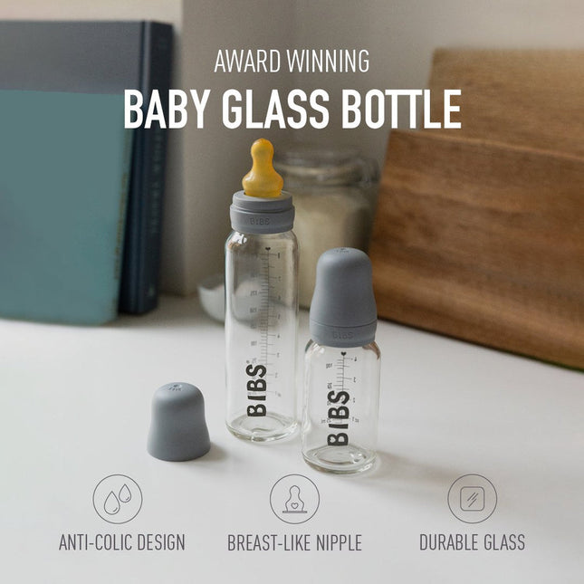 BIBS Glass Baby Bottle Complete Set 120ml Latex BIBS