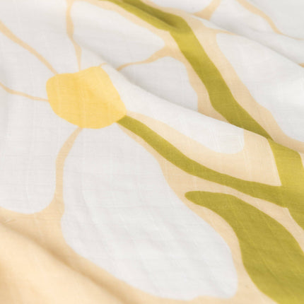 Kiin Baby Organic Muslin Swaddle - Fleur (Limited Edition): Fleur - Umber