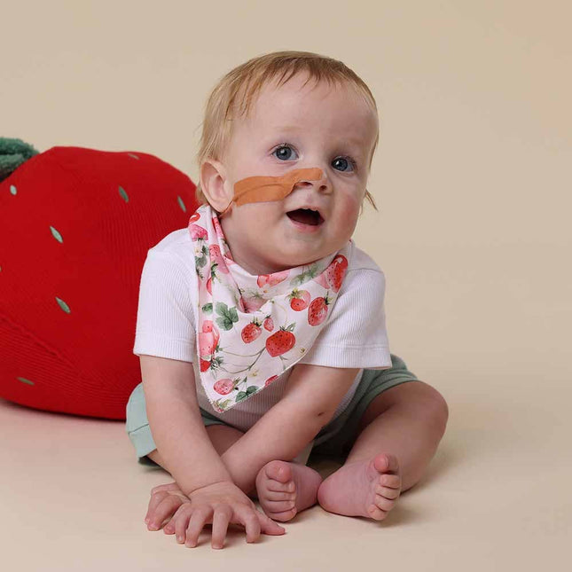 Snuggle Hunny Strawberry Organic Dribble Bib