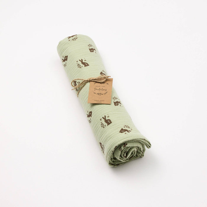 Organic Muslin Swaddle Meadow print