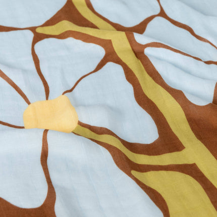 Kiin Baby Organic Muslin Swaddle - Fleur (Limited Edition): Fleur - Umber