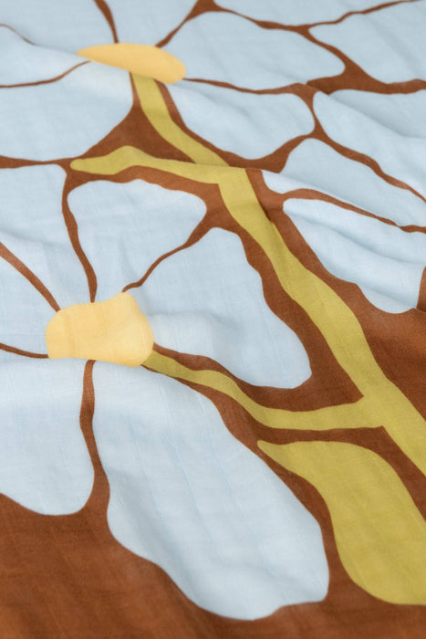 Organic Muslin Swaddle - Fleur (Limited Edition): Fleur - Umber