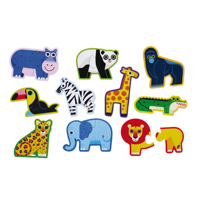 Crocodile Creek Let's Begin Puzzle 2 pc - Jungle (Box)