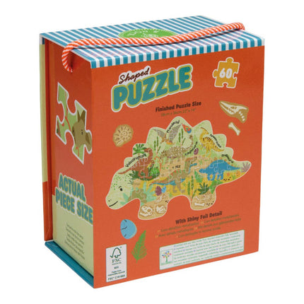 Floss & Rock 60 pc Shaped Jigsaw Puzzle - Dinosaur