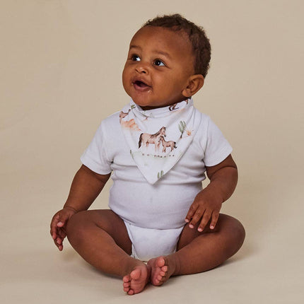 Snuggle Hunny Wild Horses Organic Dribble Bib