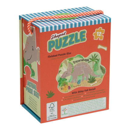 Floss & Rock 12pc Shaped Jigsaw Puzzle - Dinosaur