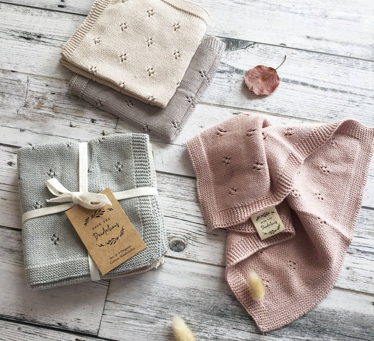 Organic Cotton Wash Cloth Set Fawn