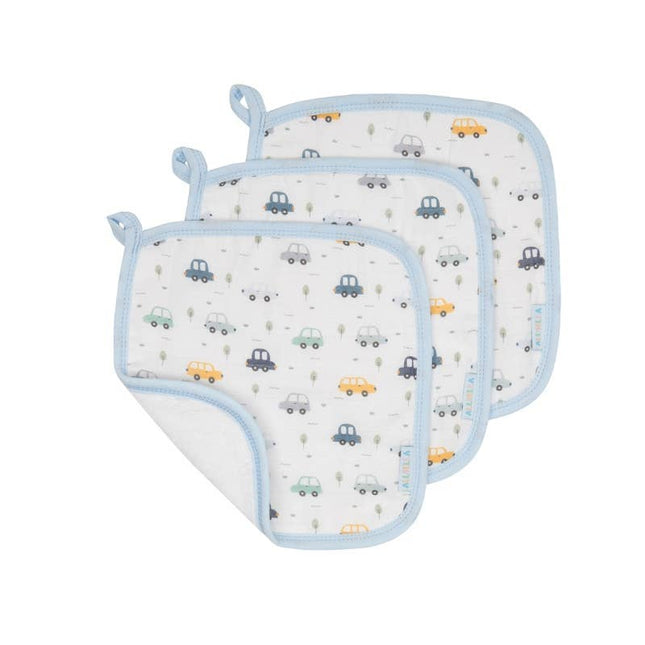 All4Ella Wash Cloths 3pk - Beep Beep