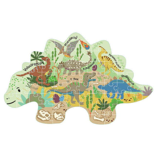 Floss & Rock 60 pc Shaped Jigsaw Puzzle - Dinosaur