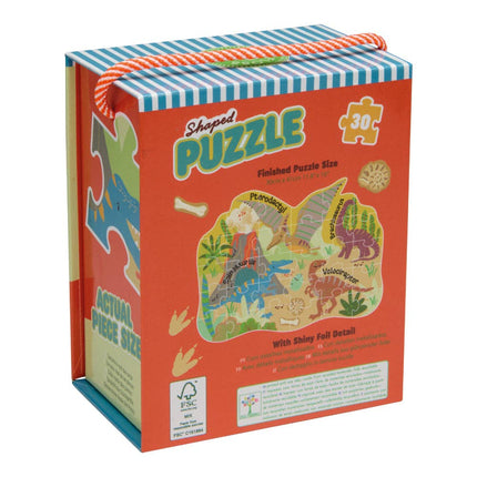 Floss & Rock 30 pc Shaped Jigsaw Puzzle - Dinosaur