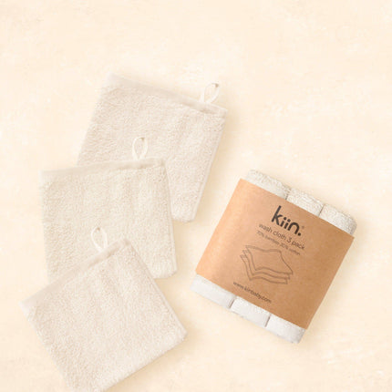 Kiin Baby Wash Cloths 3 Pack: Buttercup
