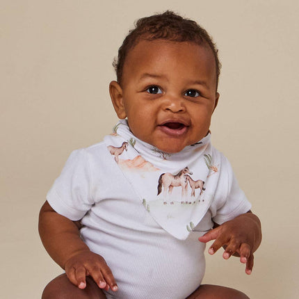 Snuggle Hunny Wild Horses Organic Dribble Bib