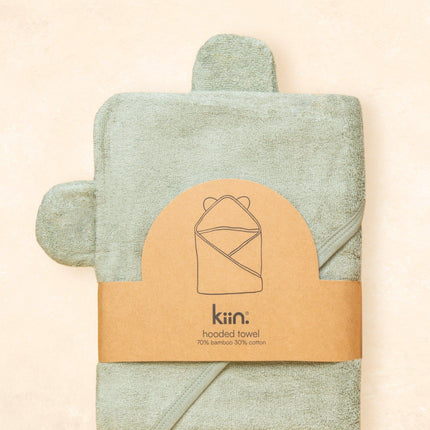 Kiin Baby Hooded Towel: Sage