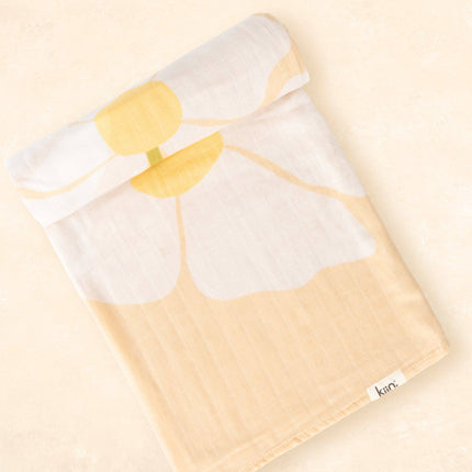 Kiin Baby Organic Muslin Swaddle - Fleur (Limited Edition): Fleur - Umber