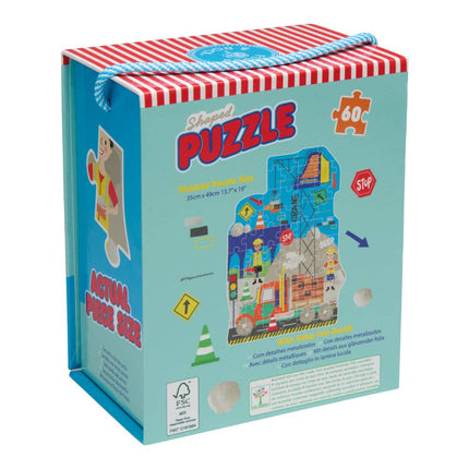 Floss & Rock 60 pc Shaped Jigsaw Puzzle - Construction