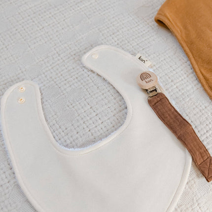 Kiin Baby Bamboo Cotton Dribble Bib: Ivory