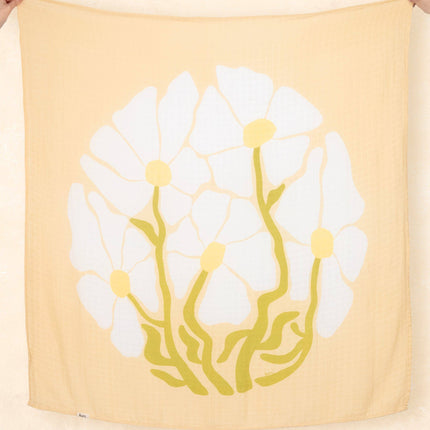 Kiin Baby Organic Muslin Swaddle - Fleur (Limited Edition): Fleur - Umber