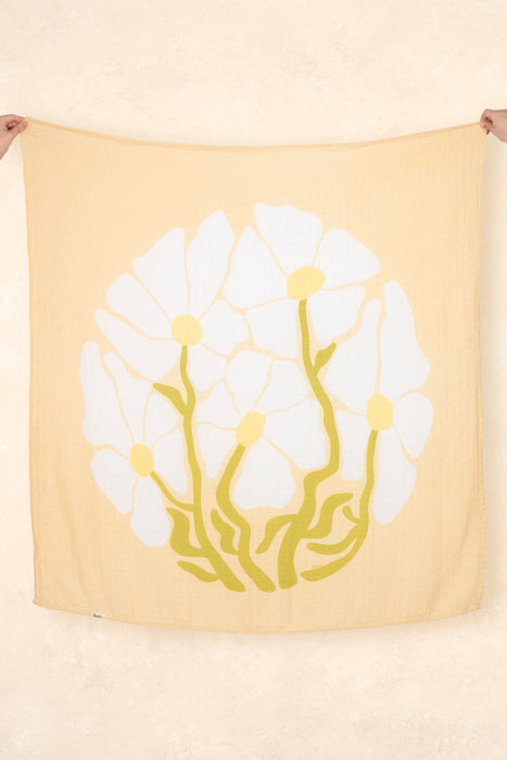 Organic Muslin Swaddle - Fleur (Limited Edition): Fleur - Umber