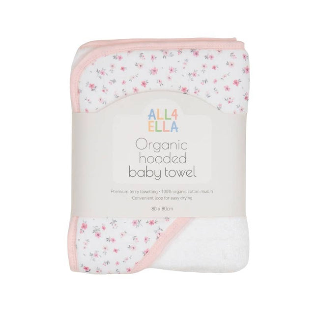 All4Ella Hooded Towel - Pink Petals