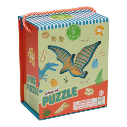Floss & Rock 30 pc Shaped Jigsaw Puzzle - Dinosaur