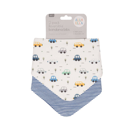 All4Ella Bandana Bibs 2pk - Beep Beep