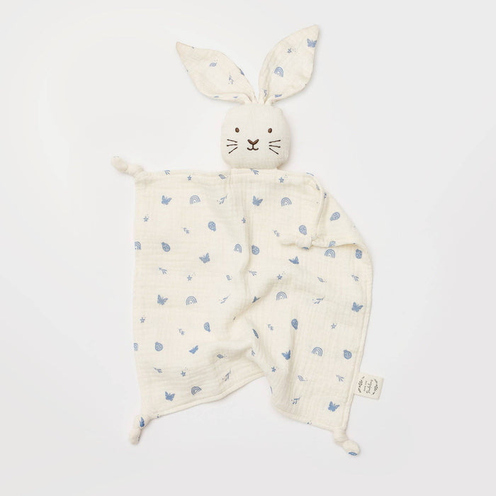 Organic Muslin Bunny Lovey Enchanted Garden print