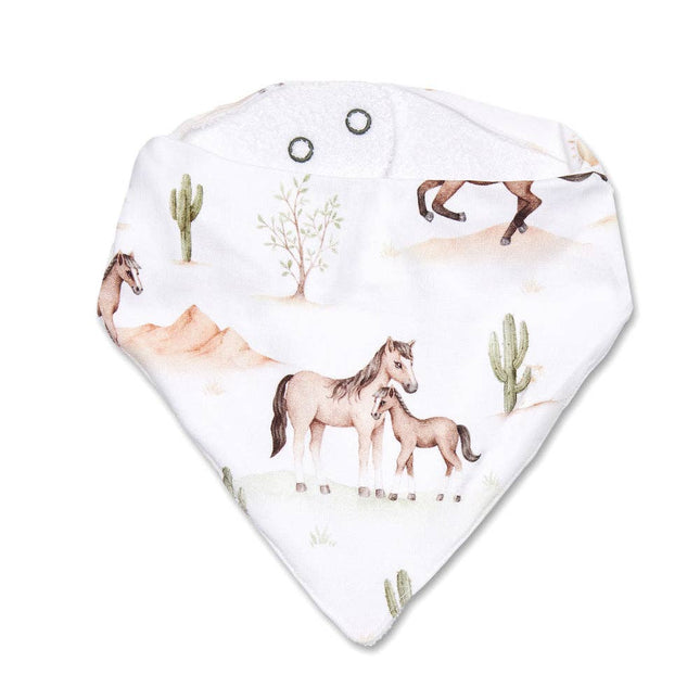 Snuggle Hunny Wild Horses Organic Dribble Bib